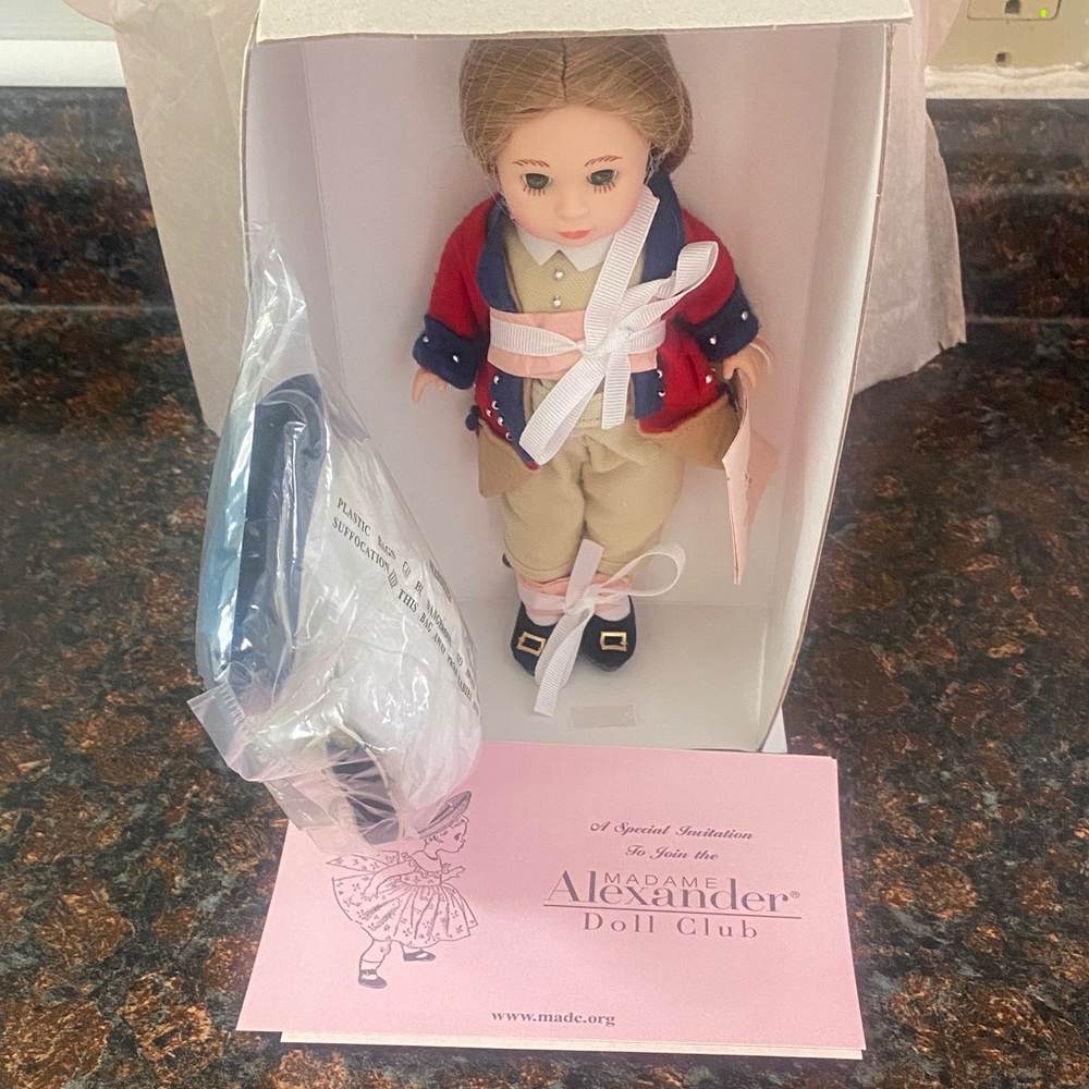 Madame Alexander Doll in Navy and Beige Ensemble James.